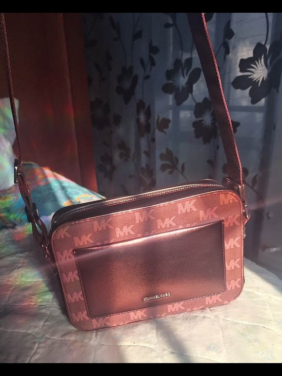 Michael Kors Handbags - NWT Michael Kors Maeve Large Oxblood Monogram Crossbody Bag 10.5x6.5x3